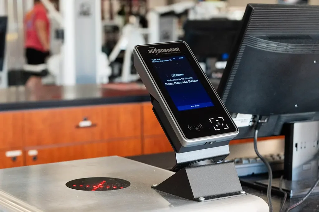 365 Attendant kiosk inside a gym