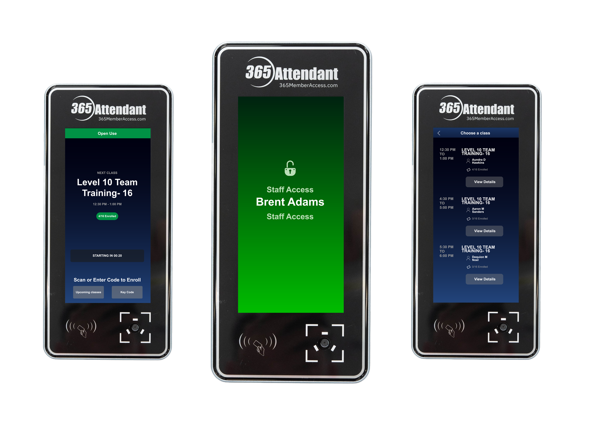 365 Attendant screens